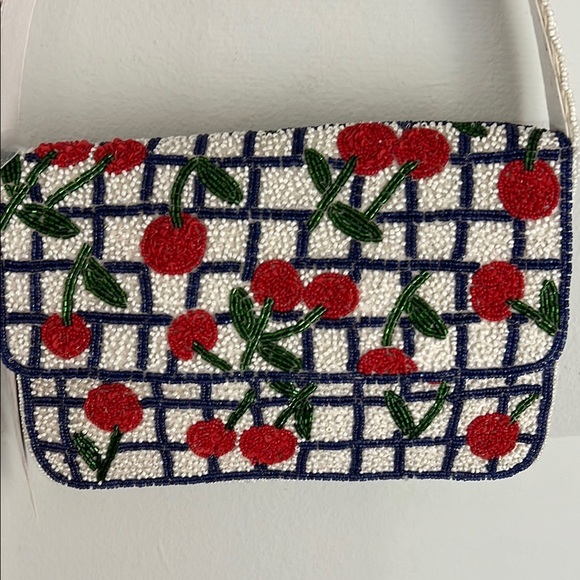 Made in India Handbags - Made In India | Cherries Beaded Shoulder Bag 🍒